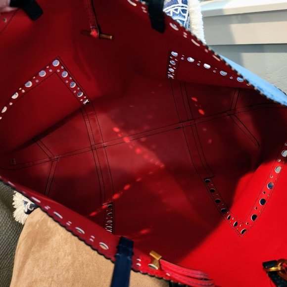 Tory Burch Leather Block T Brogue Tote - Picture 13 of 14